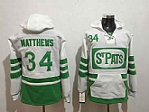Toronto Maple Leafs #34 Auston Matthews White St. Patrick's Day All Stitched Hooded Sweatshirt2,baseball caps,new era cap wholesale,wholesale hats